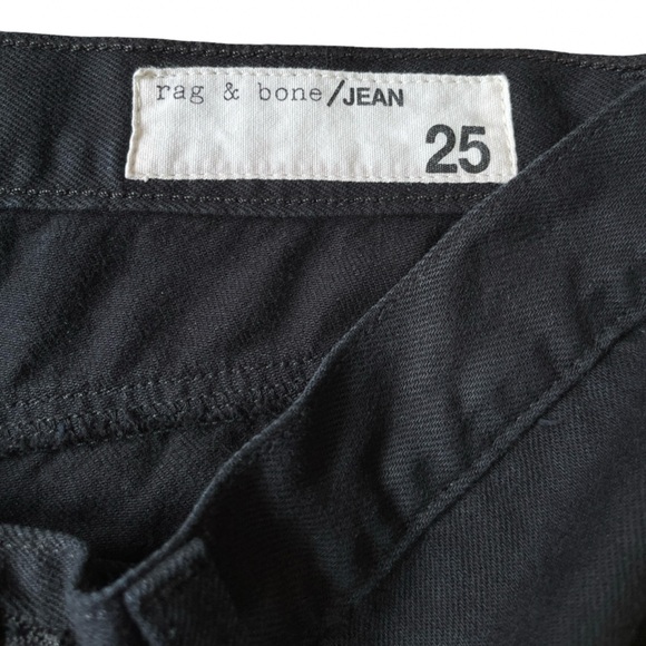 RAG & BONE Black Denim Mini Shorts Grunge Festival Raw Hem - Size 25 - Picture 6 of 13